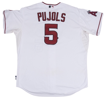 2015 Albert Pujols Game Used Los Angeles Angels Home Jersey Photo Matched To 12 Games (HR Jersey MLB Auth & Sports Investors Authentication)